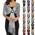 thumbnail image 1 of Shawls and Wraps for Evening Dresses Shawl Wraps for Women with Buckle for Evening Party Dresses Wedding Party Silver One Size, 1 of 4