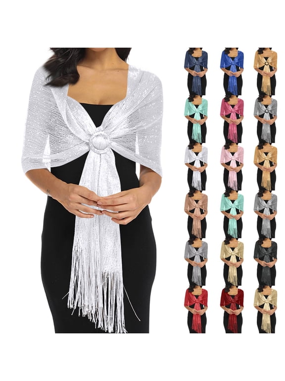 Shawls and Wraps for Evening Dresses Shawl Wraps for Women with Buckle for Evening Party Dresses Wedding Party White One Size