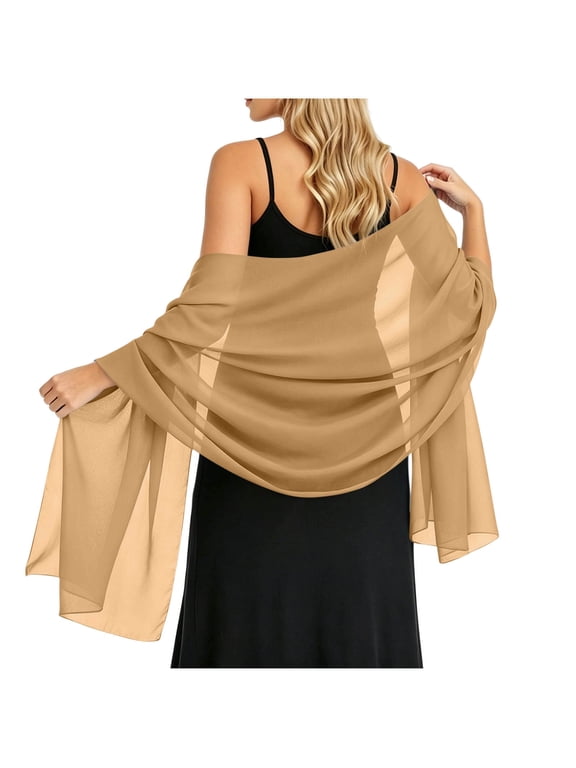 Shawls and Wraps for Evening Dresses Sheer Chiffon for Women Elegant Soft Silky Wraps Wedding Bridal Scarf Army Green Free Size