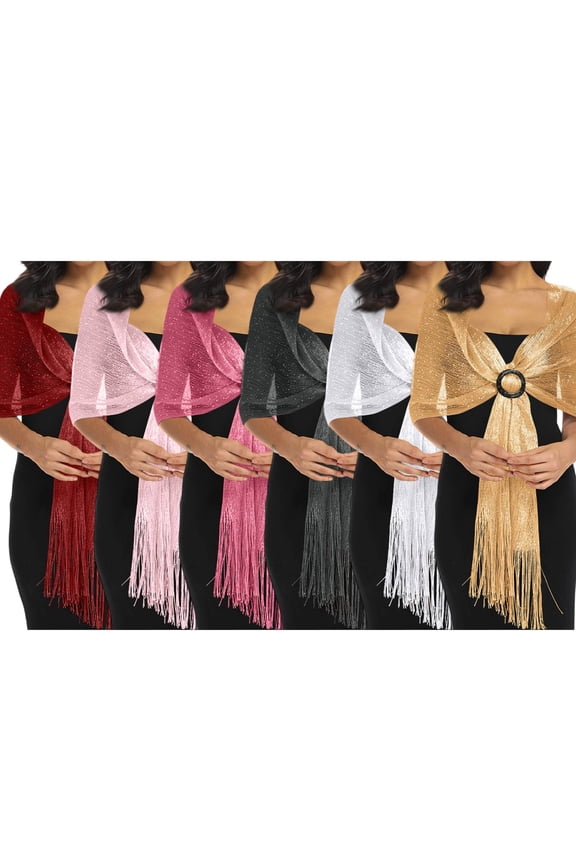 Shawls and Wraps for Evening Dresses, Womens Shawls and Wraps, Dressy Shawls and Wraps for Evening Wear Silver One Size