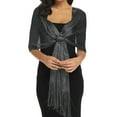 thumbnail image 1 of Shawls and Wraps for Evening Dresses with Buckle, Sparkling Metallic Pashmina Shawl Wrap Scarf for Women Wedding Party Black One Size, 1 of 2