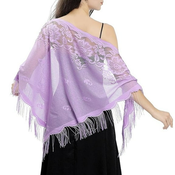 Shawls and Wraps for Evening Dresses with Tassels for Evening Party Mesh Wedding Shawls for Women for Evening Parties Wedding Shawls, Light Purple