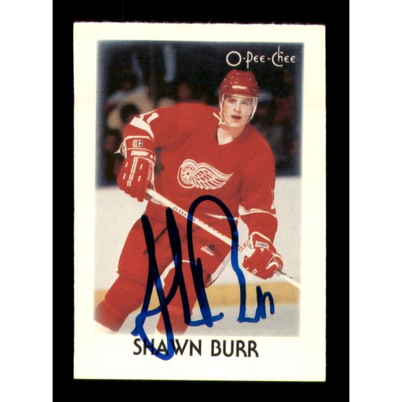 Shawn Burr Autographed 1987-88 O-Pee-Chee Minis Card #5 Detroit Red Wings SKU #251741