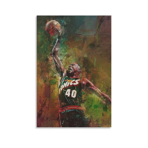 Shawn Kemp Canvas Poster Poster Cool Artworks Painting Wall Art Canvas Prints Hanging Picture Home Decor Posters Gift 24x36inch(60x90cm)