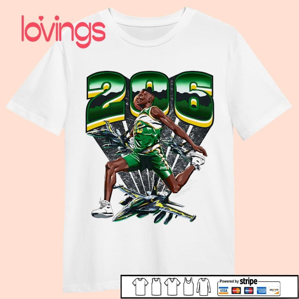 Shawn Kemp Seattle Supersonics 206 Immortal Shirt