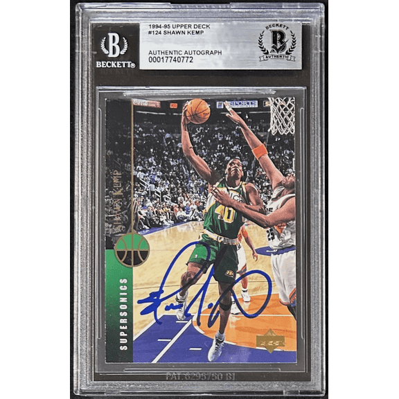 Shawn Kemp Signed 1994-95 Upper Deck Card #124 BAS 17740772 Supersonics