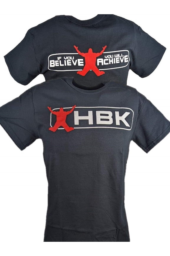 Shawn Michaels HBK Believe It Achieve It Black T-shirt Mens S