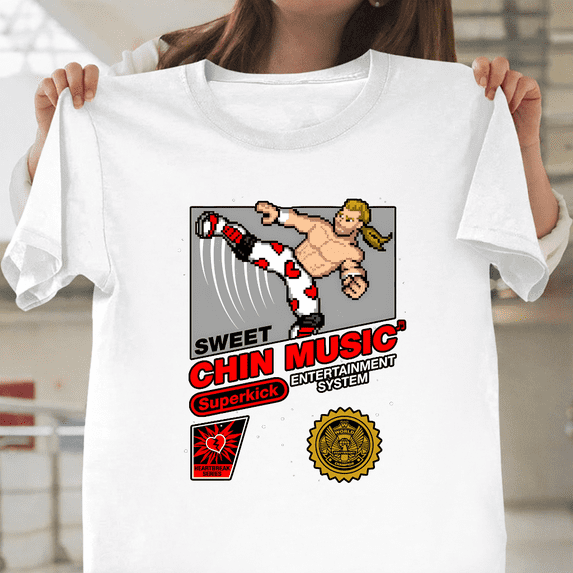 Shawn Michaels Sweet Chin Music 8 Bit Wrestling Unisex T-Shirt, up to size 3XL.