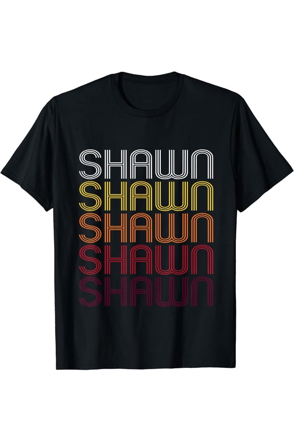 Shawn Retro Wordmark Pattern - Vintage Style T-shirt