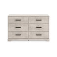 thumbnail image 1 of Shawn Wide Dresser, 6 Drawers, Black Handles, Light Gray Wood, 59 Inch, 1 of 1
