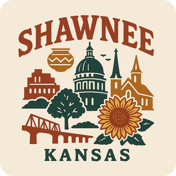 Shawnee Kansas Keepsakes Souvenir Vinyl Sticker – Destination Travel Keepsake Collectible (3-Inches Wide)