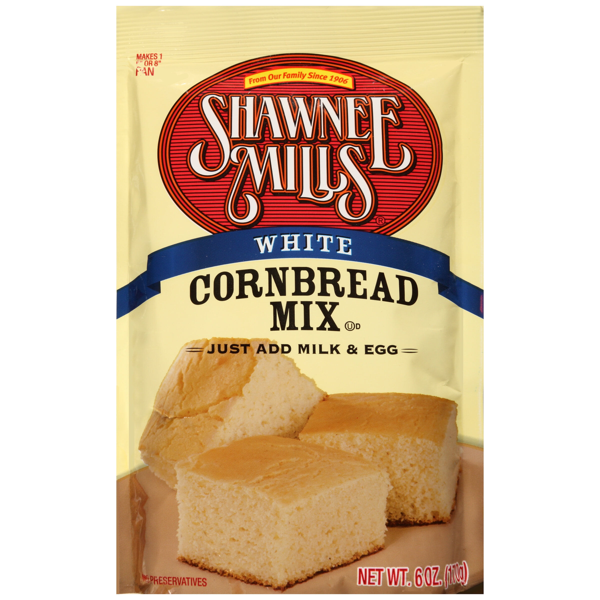 Shawnee Mills® White Cornbread Mix, 6 oz Pouch – Mild Southern Cornbread Side