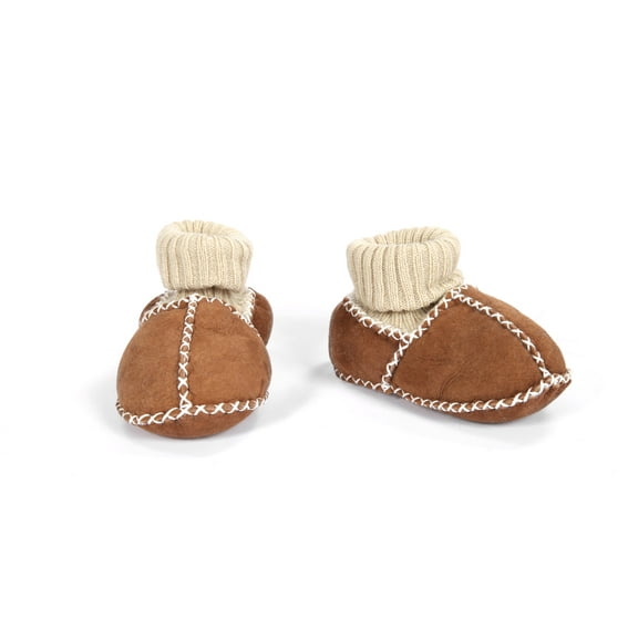 Shawnee Natural Leather Baby Slippers, Soft Sole Shoes, Boot Socks, Unisex