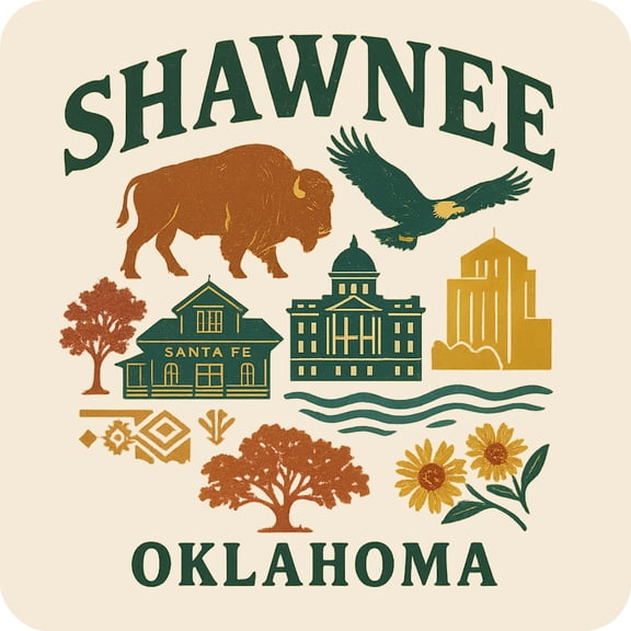Shawnee Oklahoma Keepsakes Souvenir Vinyl Sticker – Destination Travel Keepsake Collectible (3-Inches Wide)