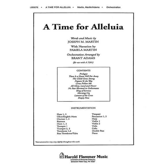 Shawnee Press A Time for Alleluia Score & Parts composed by Joseph M. Martin