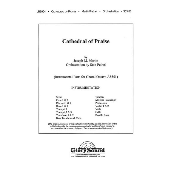 Shawnee Press Cathedral of Praise Score & Parts Composed by Joseph M. Martin
