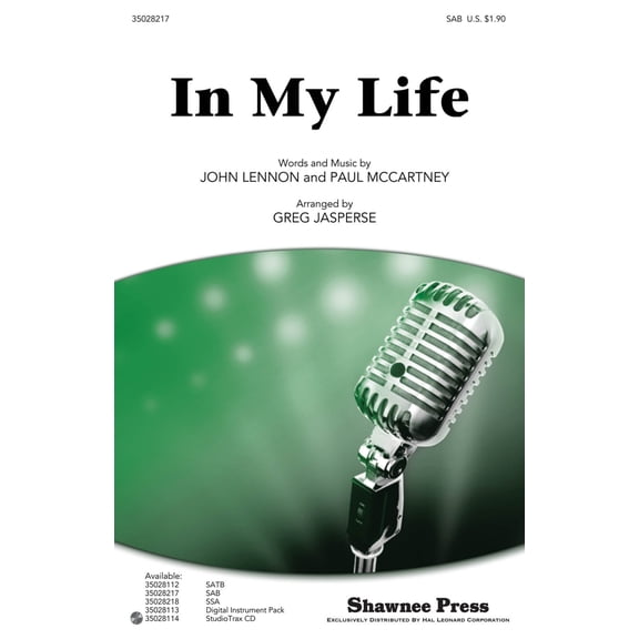 Shawnee Press In My Life SAB by Beatles arranged by Greg Jasperse