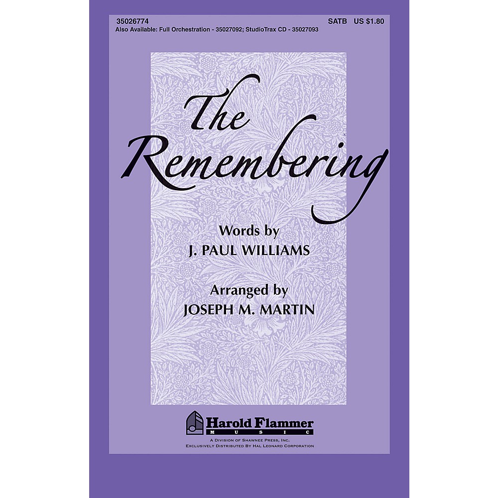Shawnee Press The Remembering Studiotrax CD Arranged by Joseph Martin