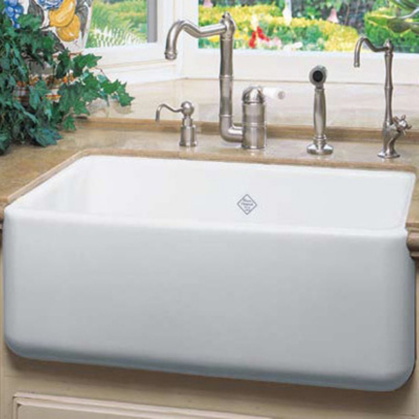 Lancaster 24" White Fireclay Farmhouse Kitchen Sink