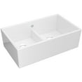 thumbnail image 1 of Shaws Ms3320 Shaker 33" Farmhouse Double Basin Fireclay Kitchen Sink - White, 1 of 2