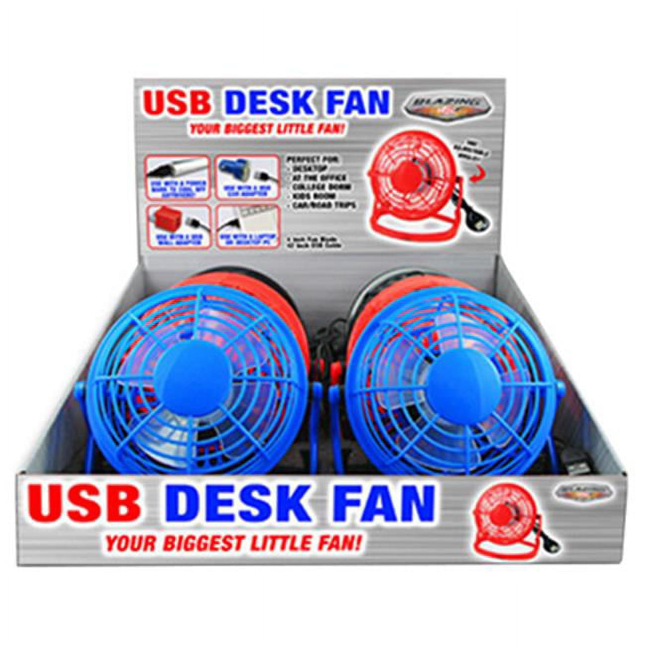 Shawshank LEDz 238448 USB Desk Fan 360 deg Adjustable Angle with 4 in. Fan Blade