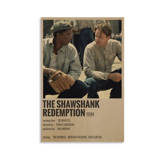 The Shawshank Redemption (3) Classic Movie Poster Canvas Poster Wall Art Picture Prints Hanging Photo Gift Decor Home Posters Artworks 12x18inch(30x45cm)