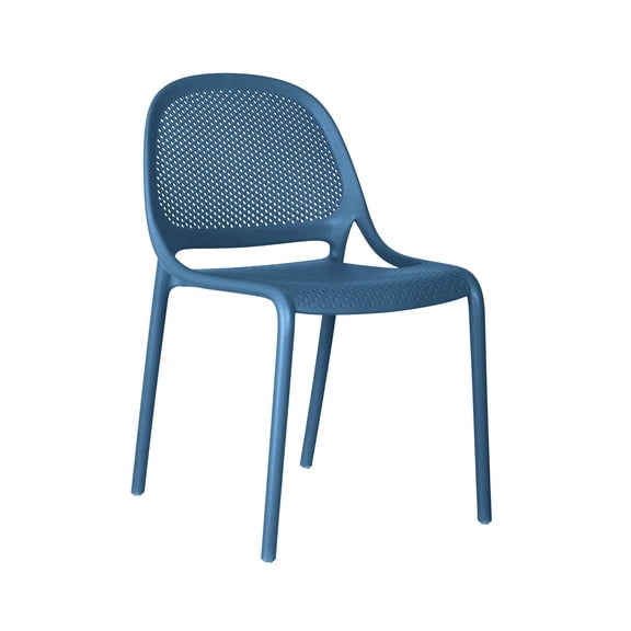 Jamesdar, Shay Stackable Dining Chair, Set of 4, Indoor/ Outdoor, 250 Lbs Capacity, Polypropylene/Fiber glass, Berry Blue
