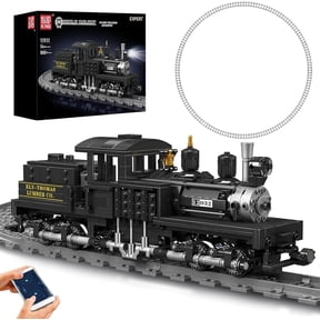 Ylutex Shay-Type Steam Locomotive Building Set with LED Lighting, Remote/App Control Model Train Block Kit with Tracks, Engineering Toy Kit for Adults (880 PCS)