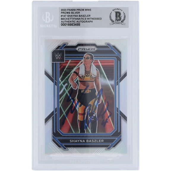 Shayna Baszler WWE Autographed 2023 Panini Prizm Silver Prizm #147 Beckett Fanatics Witnessed Authenticated Card - Fanatics Authentic Certified