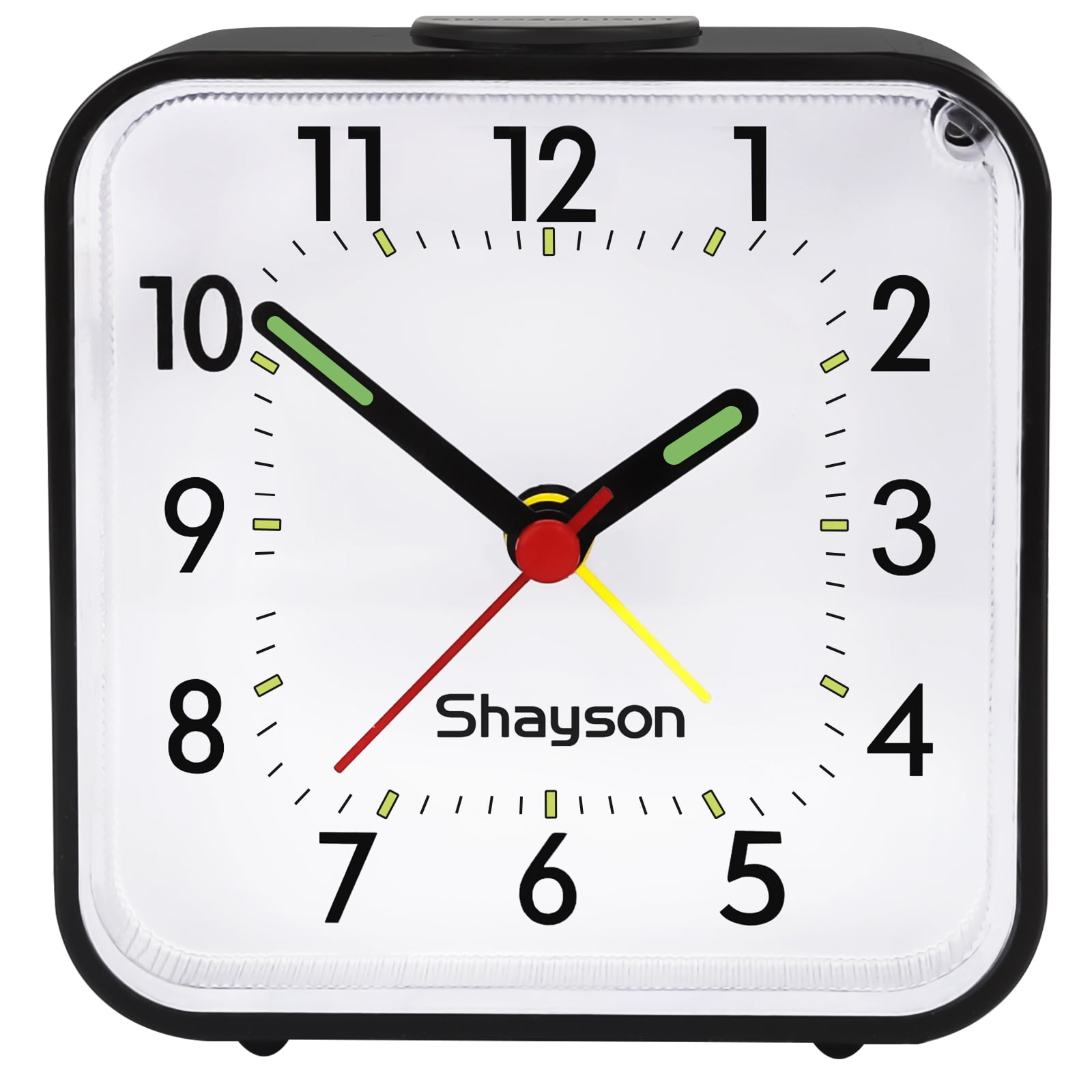 Shayson Digital Alarm Clock, Silent Electric Small Analog Clock, Snooze