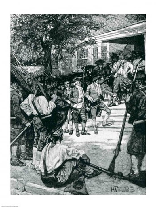Shayss Mob in Possession of a Courthouse Canvas Art - Howard Pyle (18 x 24)