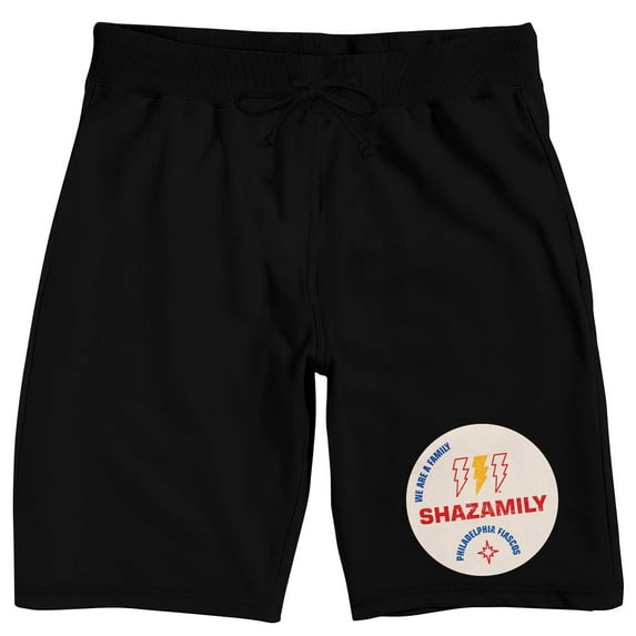 Shazam 2 Family Of The Gods Shazamily Men's Black Sleep Pajama Shorts-Large