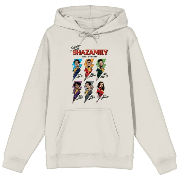 Shazam 2 Fury Of The Gods Shazamily Heroes Of The Year Long Sleeve Sand Adult Hooded Sweatshirt-Medium