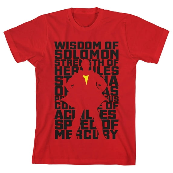 Shazam! Captain Marvel Youth Red Graphic Tee-XXL