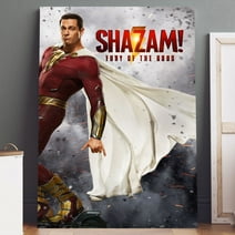 Shazam! Fury of the Gods Movie Poster Printed on Canvas (5" x 7") Wall Art - High Quality Print, Ready to Hang - For Home Theater, Living Room, Bedroom Decor