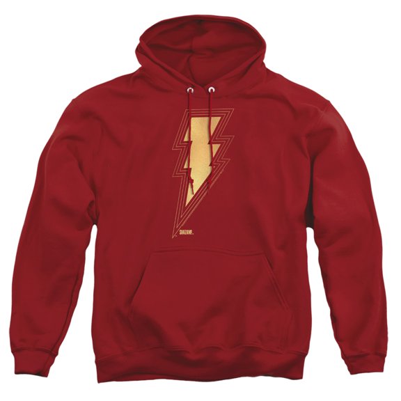 Shazam! Fury Of The Gods New Shazam Logo Adult Pull-Over Hoodie, Cardinal, Small
