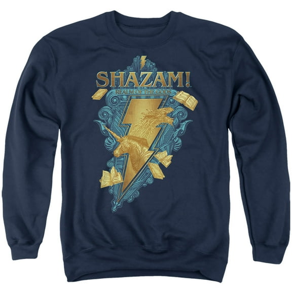 Shazam! Fury of The Gods Big Blue Seal Unisex Adult Crewneck Sweatshirt (2X-Large) Navy
