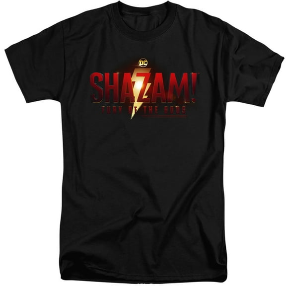 Shazam! Fury of The Gods Movie Logo Unisex Adult Tall T Shirt,Black, X-Large