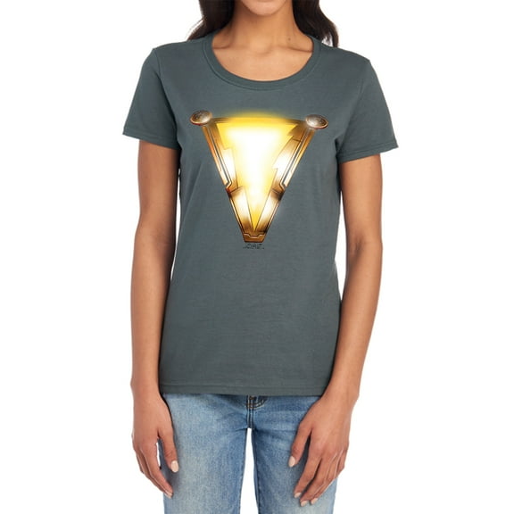 Shazam Movie Bolt Women's T Shirt, Charcoal, Small