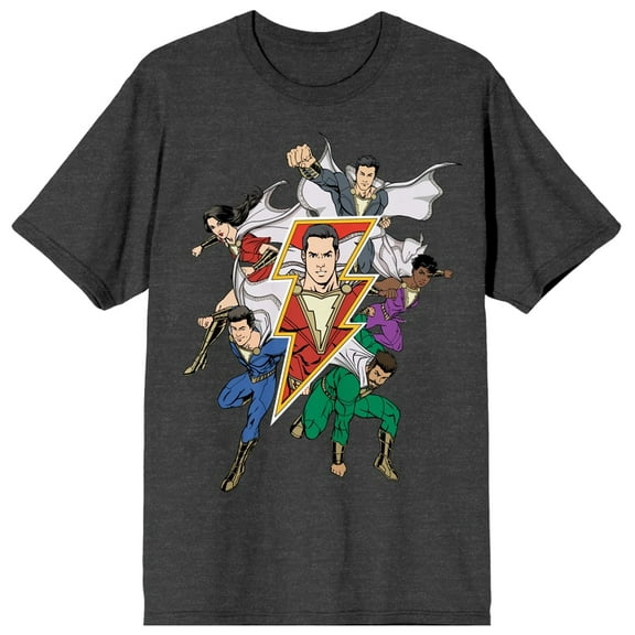Shazam! Movie Character Art Women's Heather Gray Graphic Tee-Medium