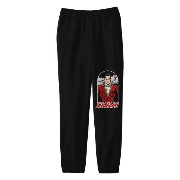 Shazam! Movie Character and Logo Youth Black Graphic Jogger Pants-Large