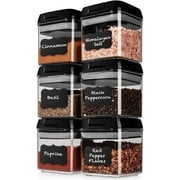 Shazo 6 PC Airtight Food Storage Containers - BPA Free Clear Plastic Snack & Spice Containers with Easy Lock Lids - Kitchen and Pantry Organization for Herbs, Coffee, Tea - 0.5L / 2.1 Cups