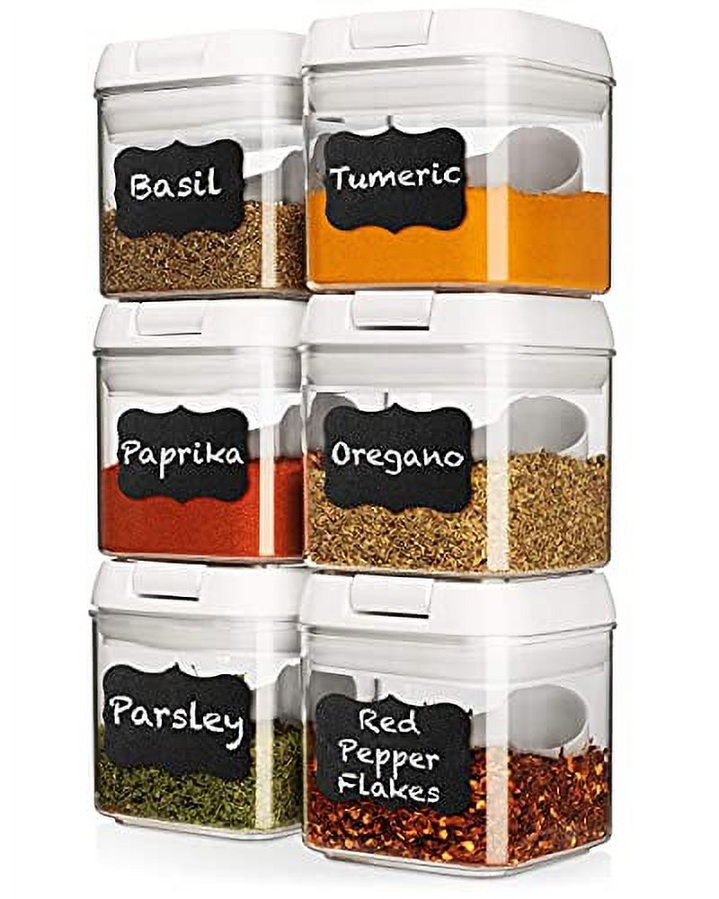 Shazo Airtight 6 Pc Mini Container Set + 6 Spoons, Labels & Marker