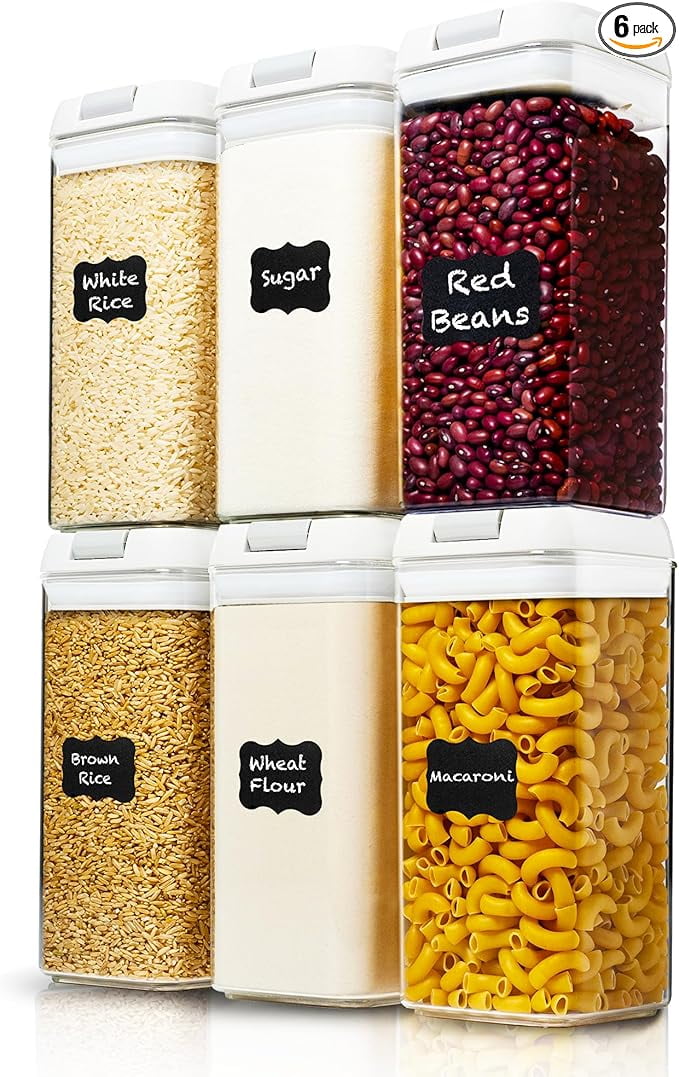 Clear BPA-Free Plastic Airtight Rectangular Food Storage Containers Set