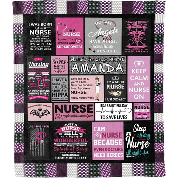 She is A Black, She is A Queen Blanket for Black Nurse, Medical Professionals Technicians Staff for Birthday, Christmas, Appreciation Super Soft and Warm Blanket