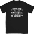 thumbnail image 1 of She Believed But She Was Really Tired T-Shirt Funny Humor Text Tee - Black, 2XL, 1 of 1