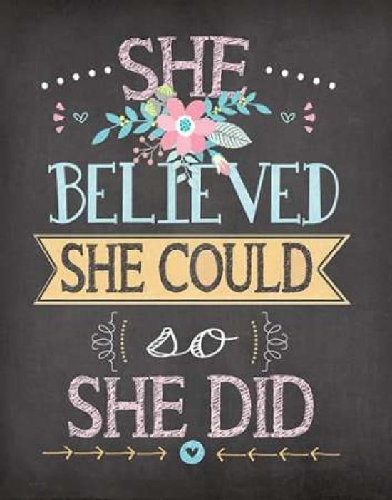 She Believed Canvas Art - Jo Moulton (22 x 28)