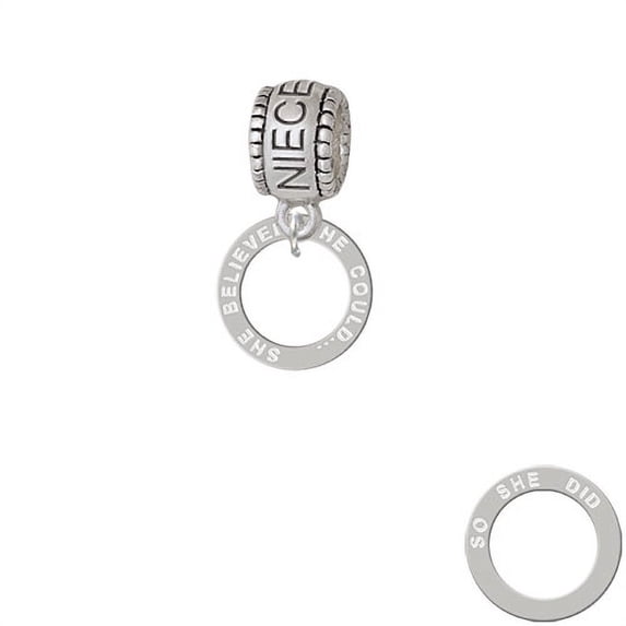She Believed She Could Infinity Ring - Niece Charm Bead