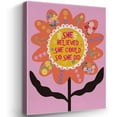 thumbnail image 1 of She Believed She Could So She Did Inspirational Wall Art,Pink Sunflower Wall Art for Kids Girls Room,Encouragement Gifts for Daughter, 1 of 5