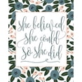 thumbnail image 1 of Pre-Owned "She Believed She Could So She Did" Inspirational and Creative Floral Notebook: Composition Book Journal (8 x 10) Paperback, 1 of 1